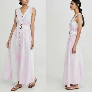 Solid & Striped The Kimberly Ballet Tie Dye Linen Dress sz M